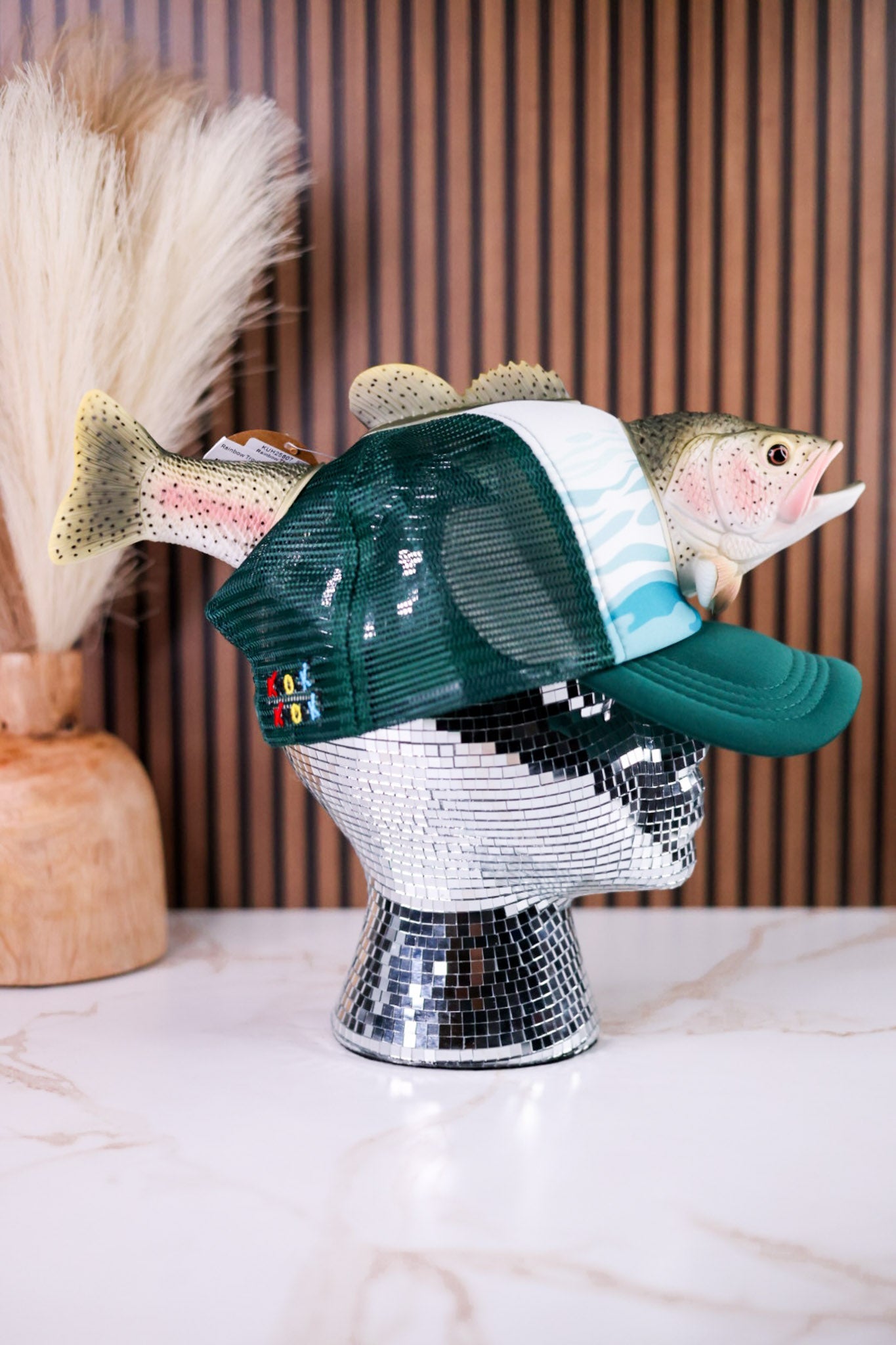 Rainbow Trout 3D Pop Trucker Hat - Whiskey Skies - JY DESIGNS