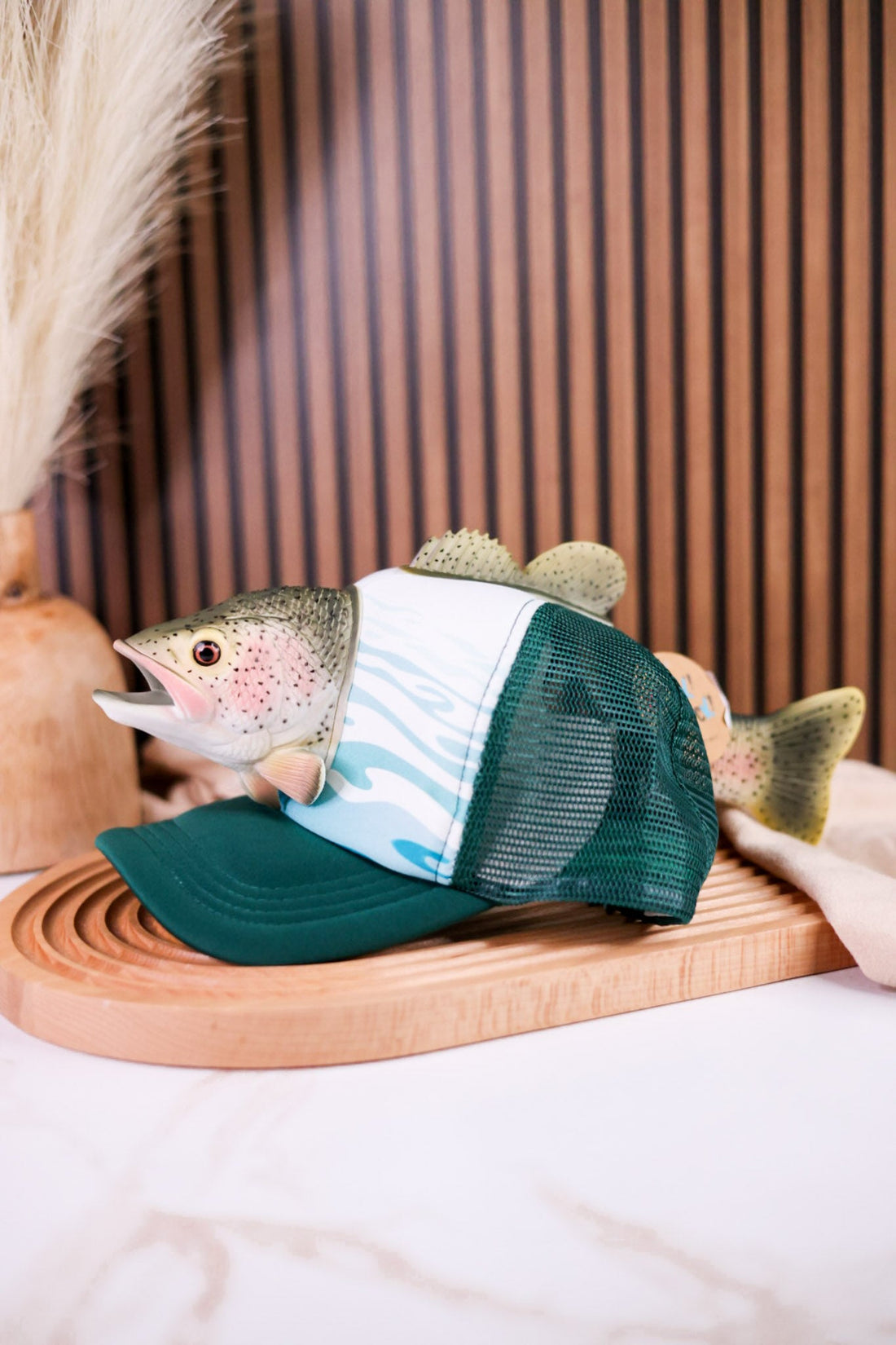 Rainbow Trout 3D Pop Trucker Hat - Whiskey Skies - JY DESIGNS