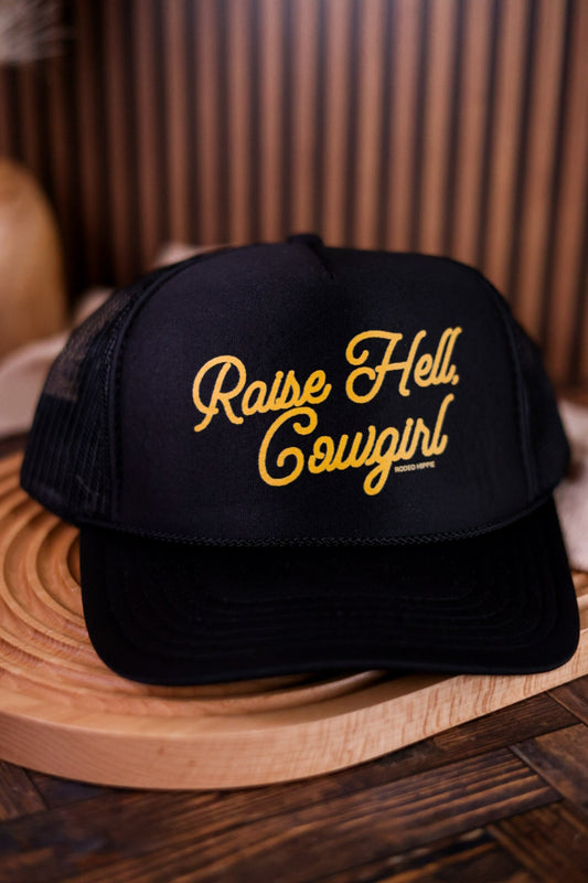 Raise Hell Cowgirl Trucker Hat - Whiskey Skies - RODEO HIPPIE