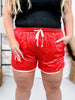 "Raised Round Here" Boot Stitched Red Shorts - Whiskey Skies - STERLING KREEK