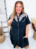 Rank Retro Button Down Black Dress - Whiskey Skies - 2 FLY CO.