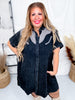 Rank Retro Button Down Black Dress - Whiskey Skies - 2 FLY CO.