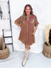 Rank Retro Button Down Saddle Colored Dress - Whiskey Skies - 2 FLY CO.