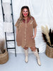 Rank Retro Button Down Saddle Colored Dress - Whiskey Skies - 2 FLY CO.