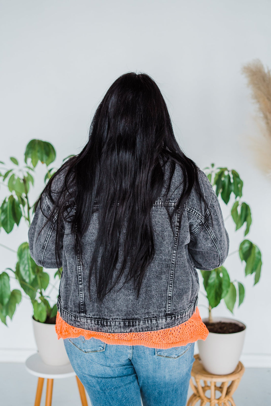 Raw Edge Charcoal Denim Jacket - Whiskey Skies - ANDREE BY UNIT