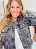 Raw Edge Charcoal Denim Jacket - Whiskey Skies - ANDREE BY UNIT
