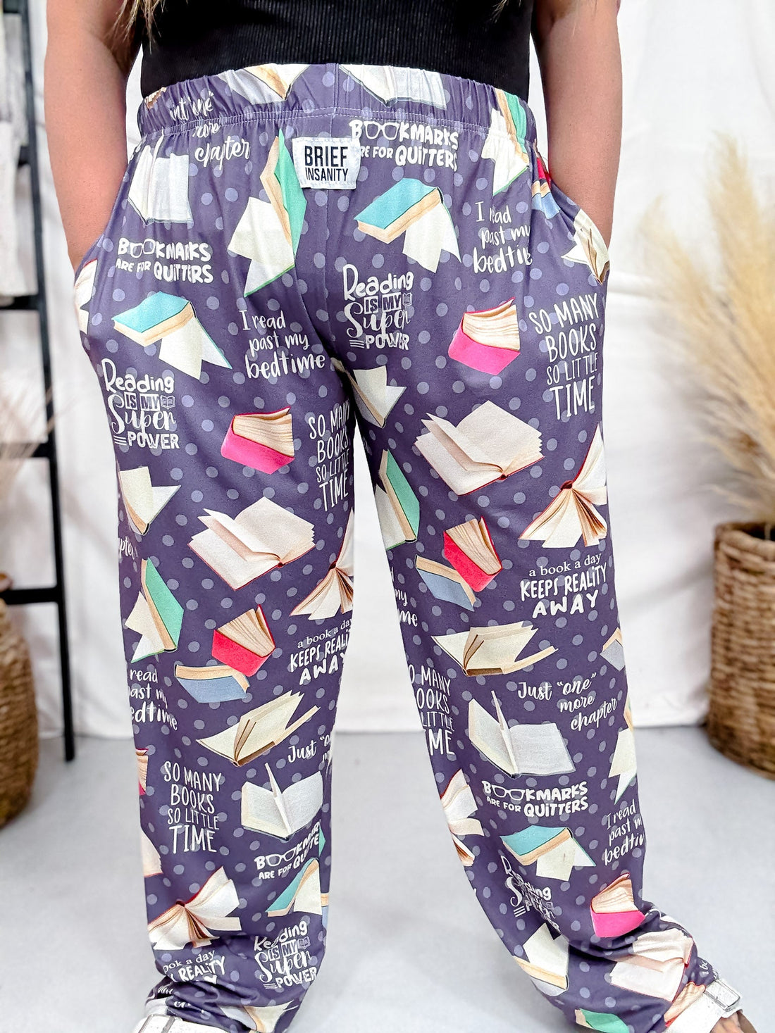 "Reading Is My Superpower" Book Inspired Loungewear Pants - Whiskey Skies - BRIEF INSANITY