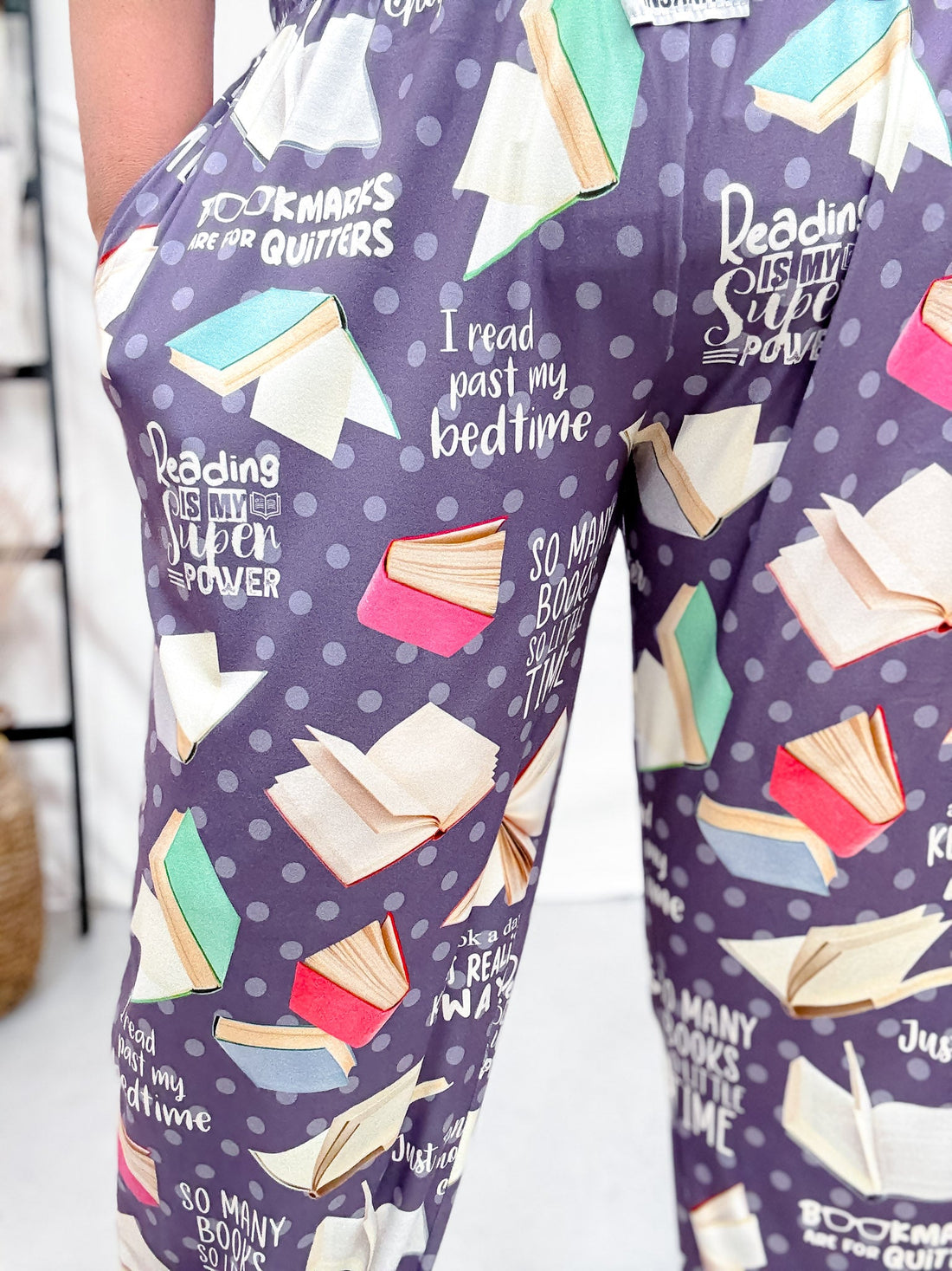 "Reading Is My Superpower" Book Inspired Loungewear Pants - Whiskey Skies - BRIEF INSANITY