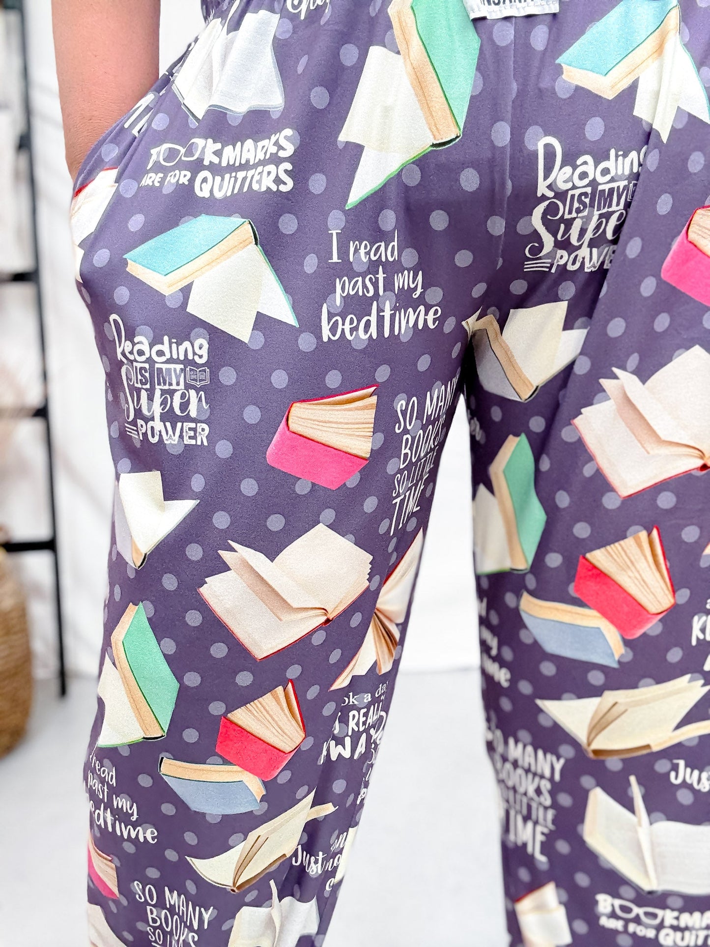 "Reading Is My Superpower" Book Inspired Loungewear Pants - Whiskey Skies - BRIEF INSANITY