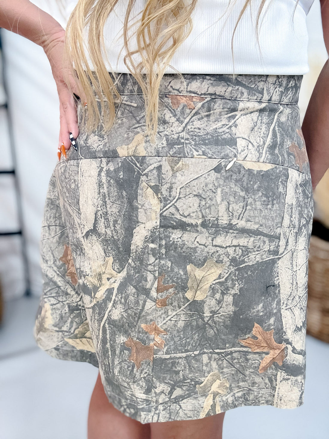 Real Tree Camo Print Utility Skort - Whiskey Skies - DAVI & DANI