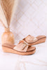 "Reality" Beige Crocodile Textured Sandals - Whiskey Skies - CORKYS FOOTWEAR