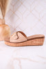 "Reality" Beige Crocodile Textured Sandals - Whiskey Skies - CORKYS FOOTWEAR