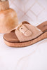 "Reality" Beige Crocodile Textured Sandals - Whiskey Skies - CORKYS FOOTWEAR