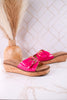 "Reality" Pink Crocodile Textured Sandals - Whiskey Skies - CORKYS FOOTWEAR