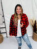 Red and Black Plaid Button Down Top with Hood - Whiskey Skies - DNA COUTURE