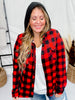 Red and Black Plaid Button Down Top with Hood - Whiskey Skies - DNA COUTURE