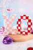 Red and Pink Checkered "XO" Wood Cutouts - Whiskey Skies - ADAMS & CO