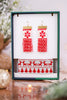 Red and White Beaded Earrings and Bracelet Set - Whiskey Skies - INK+ALLOY