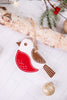 Red and White Bird Wooden Christmas Ornament - Whiskey Skies - ADAMS & CO