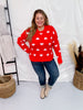 Red and White Knit Pullover Sweater - Whiskey Skies - SWEET GENERIS