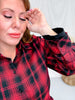 Red & Black Long Sleeve Button Front Flannel - Whiskey Skies - HEIMISH