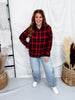 Red & Black Long Sleeve Button Front Flannel - Whiskey Skies - HEIMISH