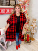 Red & Black Plaid Poncho - Whiskey Skies - KORI AMERICA