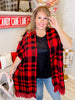 Red & Black Plaid Poncho - Whiskey Skies - KORI AMERICA