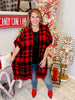 Red & Black Plaid Poncho - Whiskey Skies - KORI AMERICA