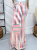 Red & Blue Striped Wide Leg Lounge Pants - Whiskey Skies - JADE BY JANE