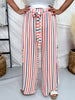 Red & Blue Striped Wide Leg Lounge Pants - Whiskey Skies - JADE BY JANE