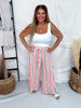 Red & Blue Striped Wide Leg Lounge Pants - Whiskey Skies - JADE BY JANE