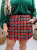 Red Christmas Plaid Skort - Whiskey Skies - JESS LEA