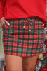 Red Christmas Plaid Skort - Whiskey Skies - JESS LEA