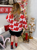 Red & Cream Oversized Checkered Knit Sweater - Whiskey Skies - GEEGEE