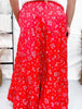 Red Floral Tiered Maxi Skirt - Whiskey Skies - POLAGRAM + BAEVELY