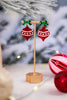 Red Glitter Ornament W/ Bow Christmas Earrings - Whiskey Skies - PERIWINKLE BY BARLOW