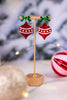 Red Glitter Ornament W/ Bow Christmas Earrings - Whiskey Skies - PERIWINKLE BY BARLOW