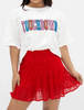 Red Lace Skort With Smocked Waistband - Whiskey Skies - SOUTHERN GRACE