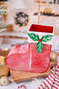 Red Metal Stocking With Holly Container - Whiskey Skies - SPECIAL T IMPORTS INC