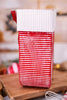 Red Metal Stocking With Holly Container - Whiskey Skies - SPECIAL T IMPORTS INC