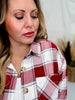 Red Plaid Button Down Flannel - Whiskey Skies - SWEET LOVELY BY JEN