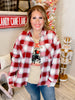 Red Plaid Button Down Flannel - Whiskey Skies - SWEET LOVELY BY JEN