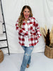 Red Plaid Button Down Flannel - Whiskey Skies - SWEET LOVELY BY JEN