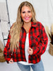 Red Plaid Button Front Jacket moo - Whiskey Skies - GEEGEE