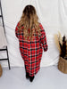 Red Plaid Long Sleeve Button Front Top - Whiskey Skies - WHITE BIRCH