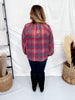 Red Plaid Peasant Blouse With Ruffle Trim - Whiskey Skies - ODDI