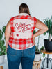 Red & Plaid Sequin Collard "Yee Haw" Vest - Whiskey Skies - SOUTHERN GRACE