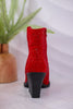 Red Rhinestone Karen Boots - Whiskey Skies - VERY G