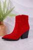 Red Rhinestone Karen Boots - Whiskey Skies - VERY G